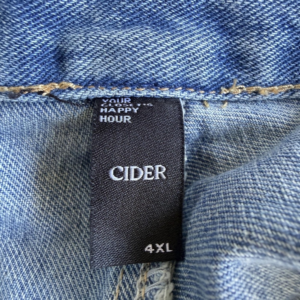 Cider Shorts Womens 4XL Blue High Rise Denim Lace Hem Cutoff Summer Plus Size - Picture 4 of 7